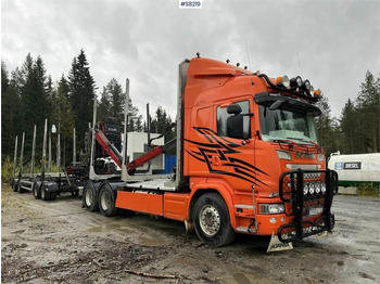 Timber truck Scania R730 Timber truck with wagon and crane: picture 2