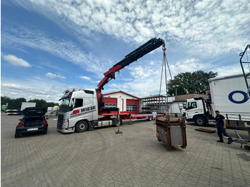 New Low loader semi-trailer Wiese Stufensattel Tieflader mit Kran Fassi F545: picture 5