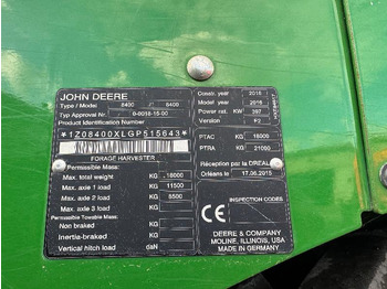 Forage harvester JOHN DEERE 8400: picture 4