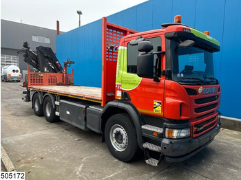 Dropside/ Flatbed truck, Crane truck Scania P 340 CNG, 6X4, EURO 6, Retarder, HIAB: picture 3