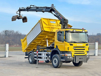 Tipper, Crane truck Scania P360 Kipper 4,50 m *HIAB 122 E-2 HIPRO+FUNK/ 4x4: picture 3