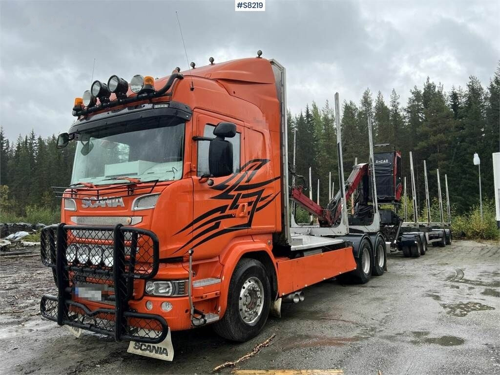 Timber truck Scania R730 Timber truck with wagon and crane: picture 11