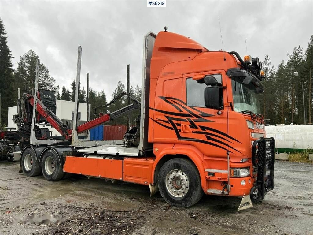 Timber truck Scania R730 Timber truck with wagon and crane: picture 20