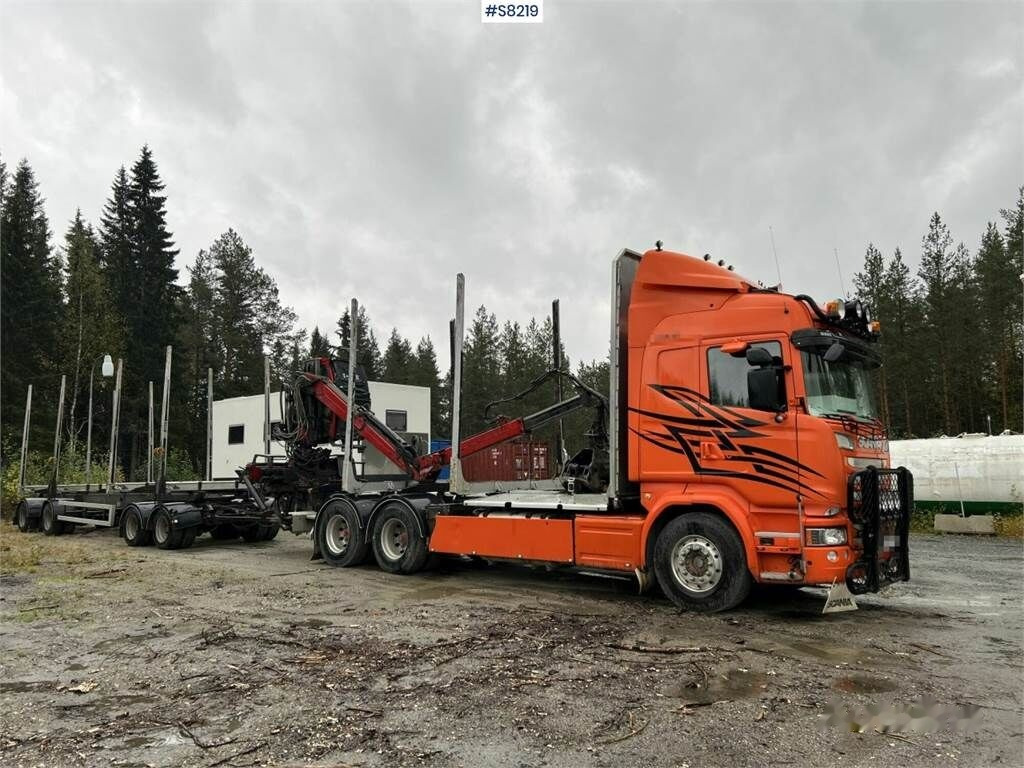 Timber truck Scania R730 Timber truck with wagon and crane: picture 9