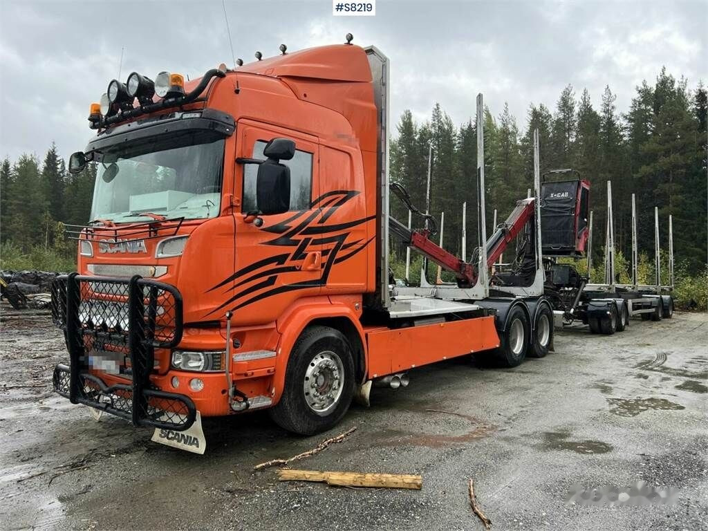 Timber truck Scania R730 Timber truck with wagon and crane: picture 12