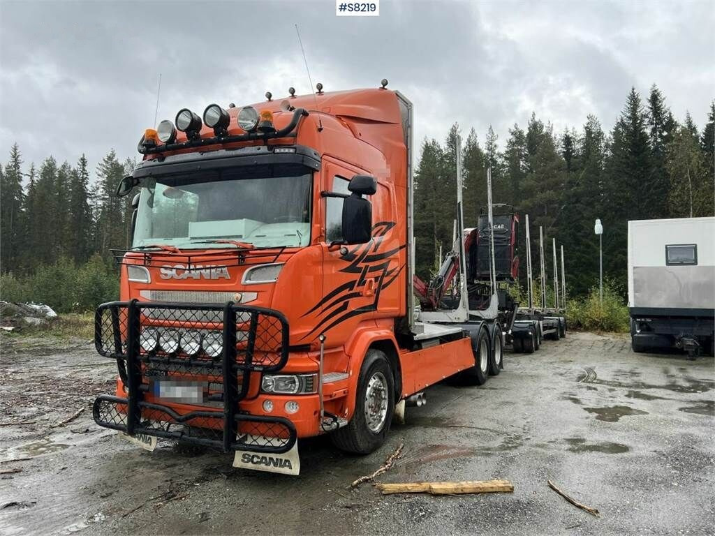 Timber truck Scania R730 Timber truck with wagon and crane: picture 10