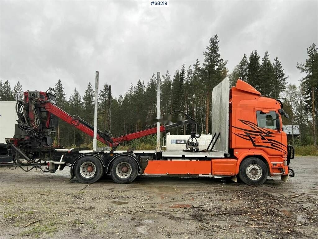 Timber truck Scania R730 Timber truck with wagon and crane: picture 18