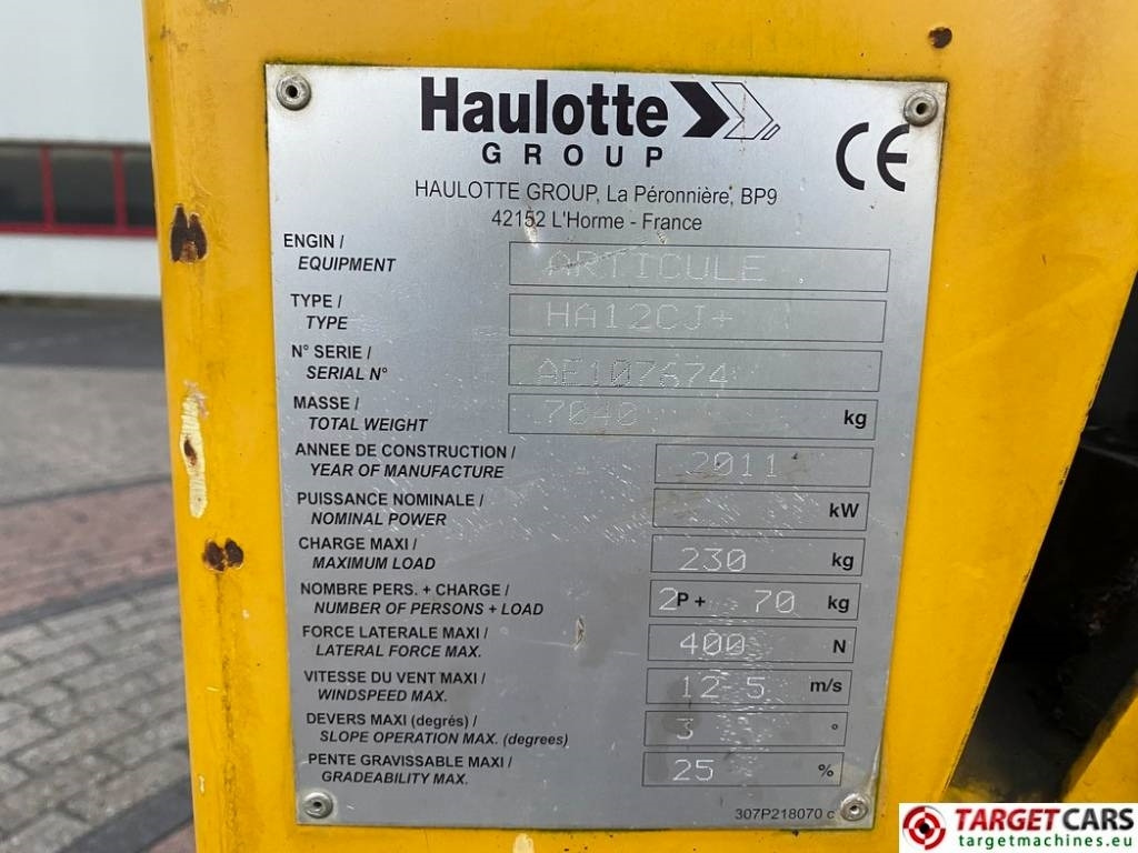 Lease a Haulotte HA12CJ+ Articulated Electric Boom Work Lift 1168cm  Haulotte HA12CJ+ Articulated Electric Boom Work Lift 1168cm: picture 11