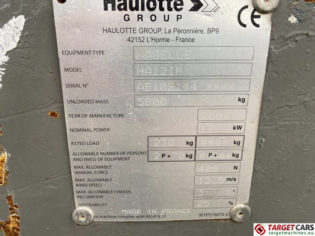 Lease a Haulotte HA12IP Electric Articulated Boom Work Lift 1200cm  Haulotte HA12IP Electric Articulated Boom Work Lift 1200cm: picture 11