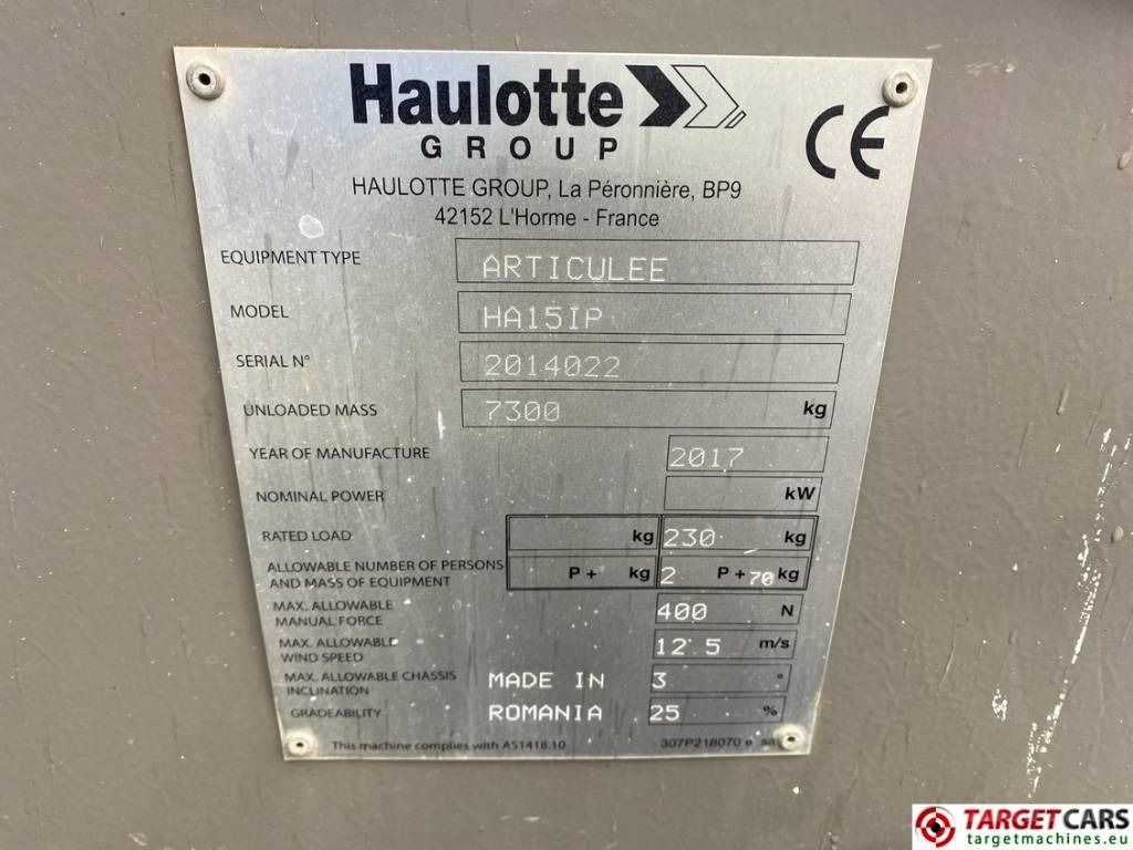 Lease a Haulotte HA15IP Electric Articulated Boom Work Lift 1500cm  Haulotte HA15IP Electric Articulated Boom Work Lift 1500cm: picture 10