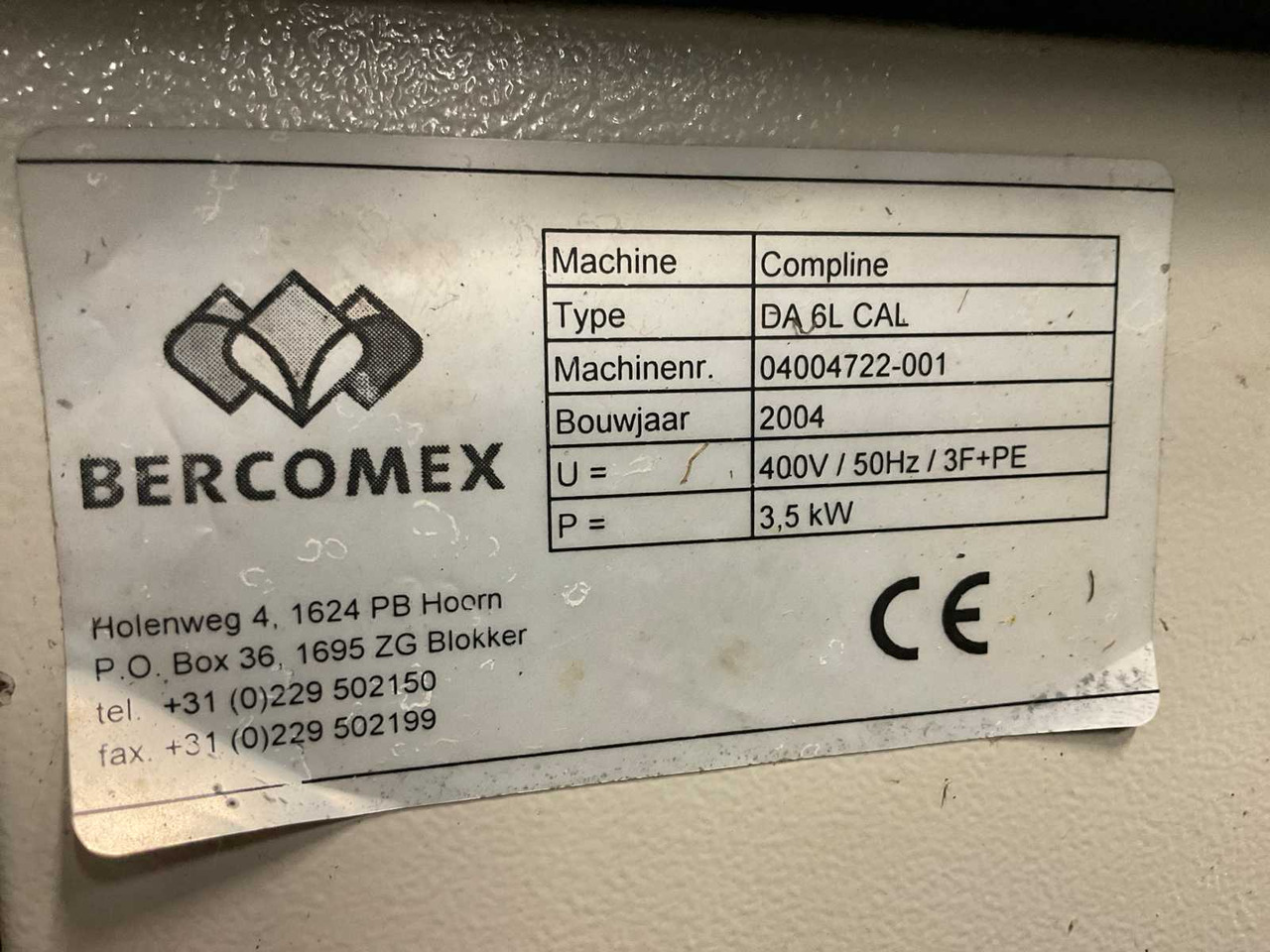 Post-harvest equipment Bercomex DA 6L CAL: picture 15