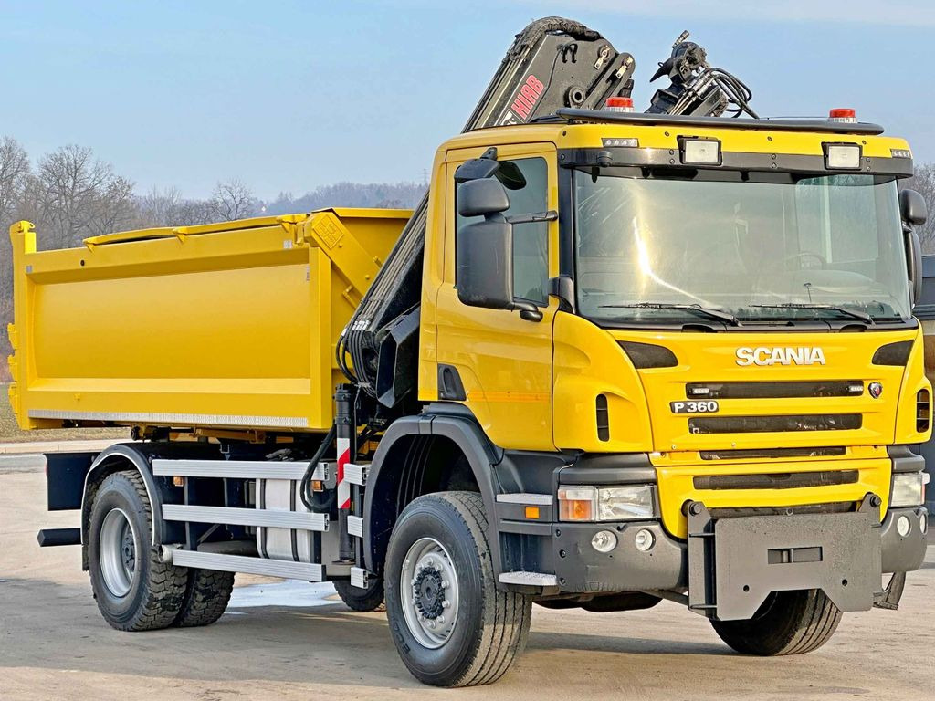 Tipper, Crane truck Scania P360 Kipper 4,50 m *HIAB 122 E-2 HIPRO+FUNK/ 4x4: picture 8